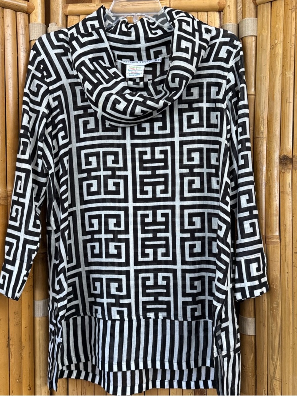 Gretchen Scott Black & White Graphic Geometric Tunic Size M